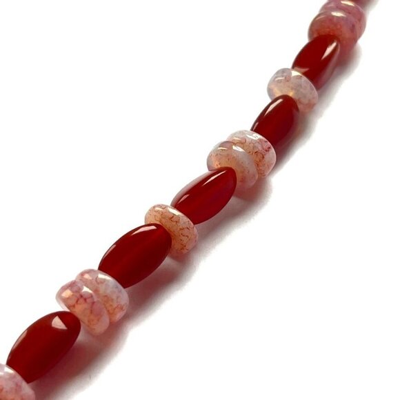 As Low As $2 Oxblood Red Pinched Ovals & Marble Discs Mix Czech Beads (28) - Picture 1 of 3